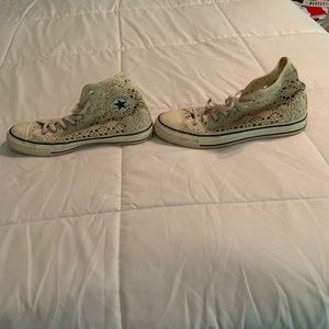 Lace high top converse
